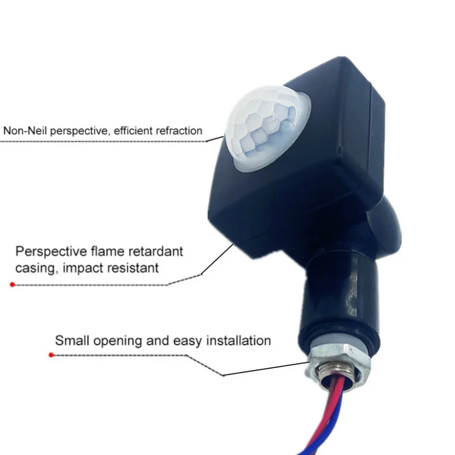 YzzKoo-Détecteur de mouvement extérieur étanche, détecteur de mouvement, interrupteur PIR réglable, budgétaire LED ultra-mince, PIR, 85-265V, IP65