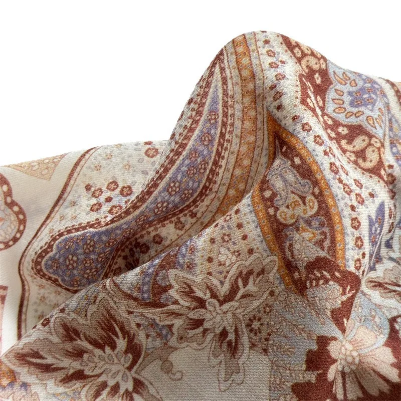 Autumn Women's 100% Wool Large Square Scarf Vintage Paisley Floral Print Bohemian Shawl Wrap for Neck Head Shoulder Accessory