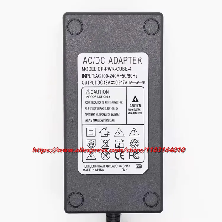 อะแดปเตอร์แปลงไฟ AC ใหม่ 48V 0.917A 44W สำหรับโทรศัพท์ IP Cisco 8900 9900 8961 8945 9951 รุ่น CP-PWR-CUBE4 แหล่งจ่ายไฟ DELTA EADP-48EB B