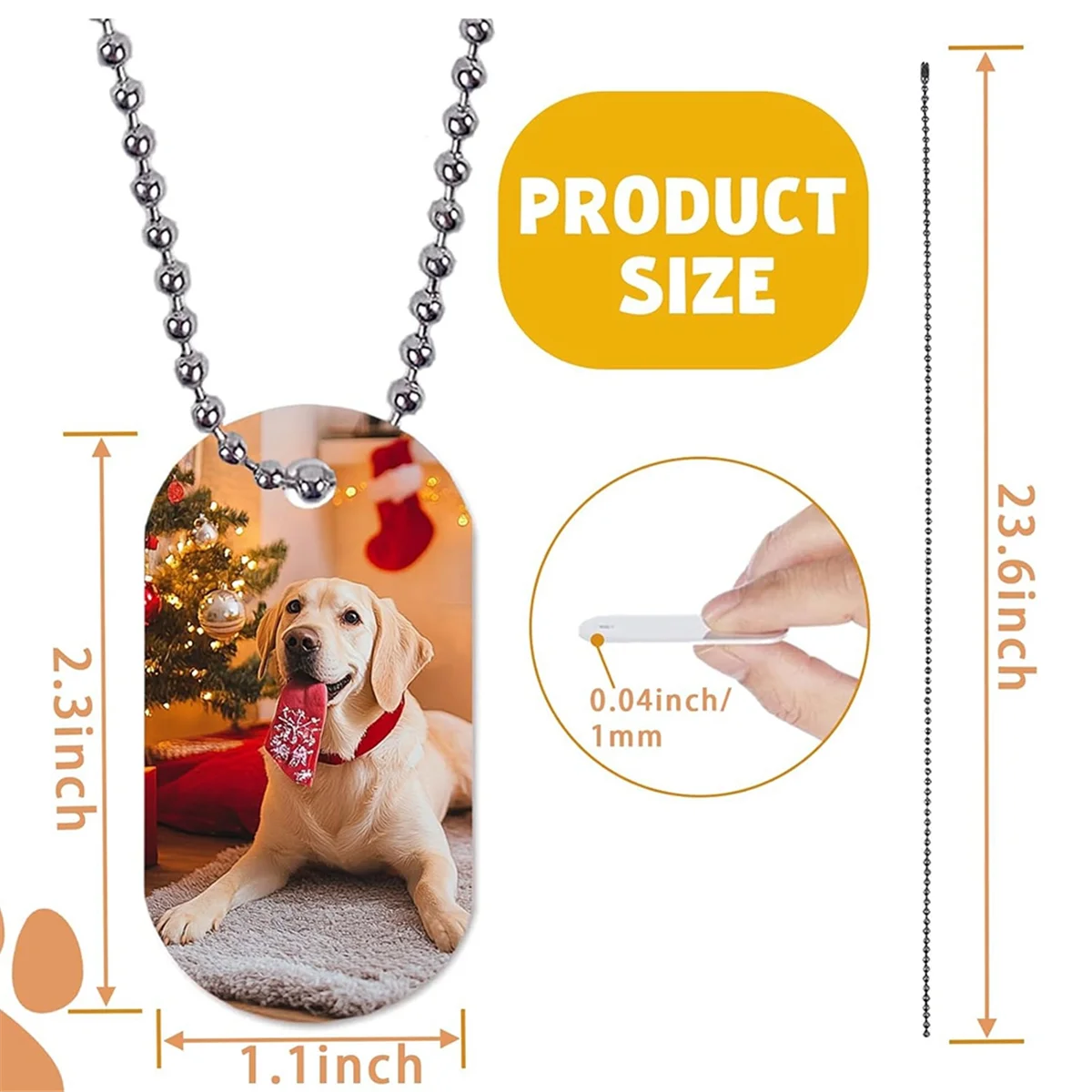 A20M Sublimation Dog Tags Blanks 48 Pcs Aluminum Sublimation Dog Tag Chain Necklace Double Sided Dog Tags Oval for Pets