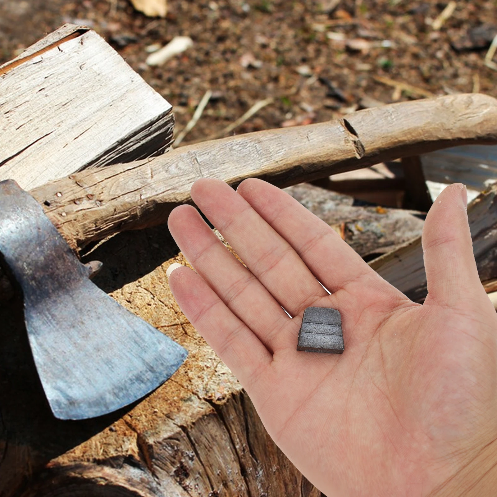 

6 Pcs Fixed Wedge Corrugated Triangular Wedges Iron Handle Suite Axe Taper Repair Tool Hammer Splitting