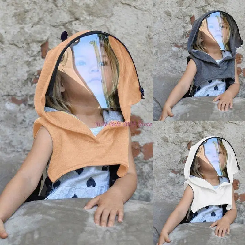 قبعة واقية دافئة بغطاء رأس للأطفال من 49ME مع غطاء أمان درع كامل الوجه قابل للإزالة #1