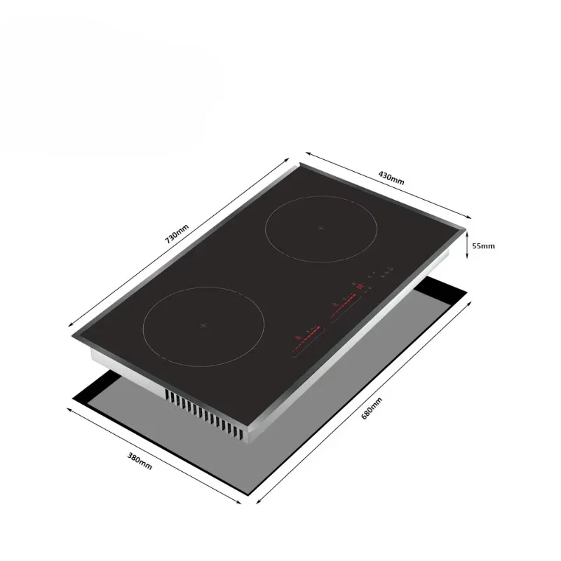 Induction Cooker Half-Bridge Inverter Copper Coil Plate Built In Electric Cooktop 2 Burner For Countertop