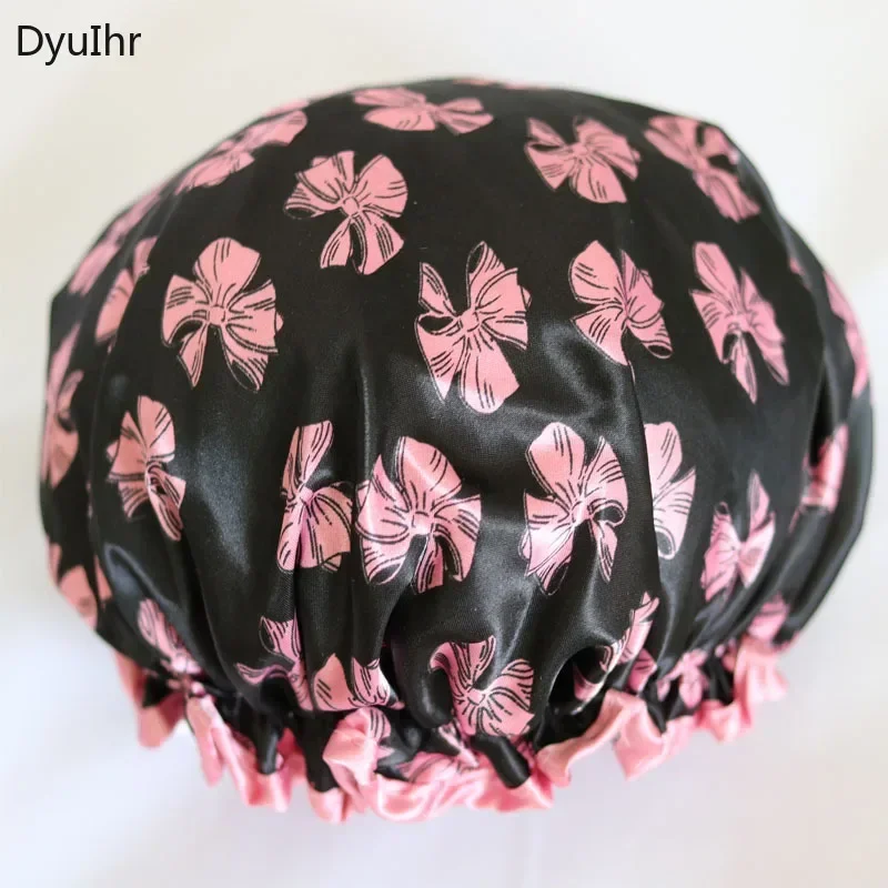 Adult Double Thicken Waterproof Shower Cap Makeup Bathing Headgear Kitchen Dustproof and Oil-proof Hair Cap and Shower Cap