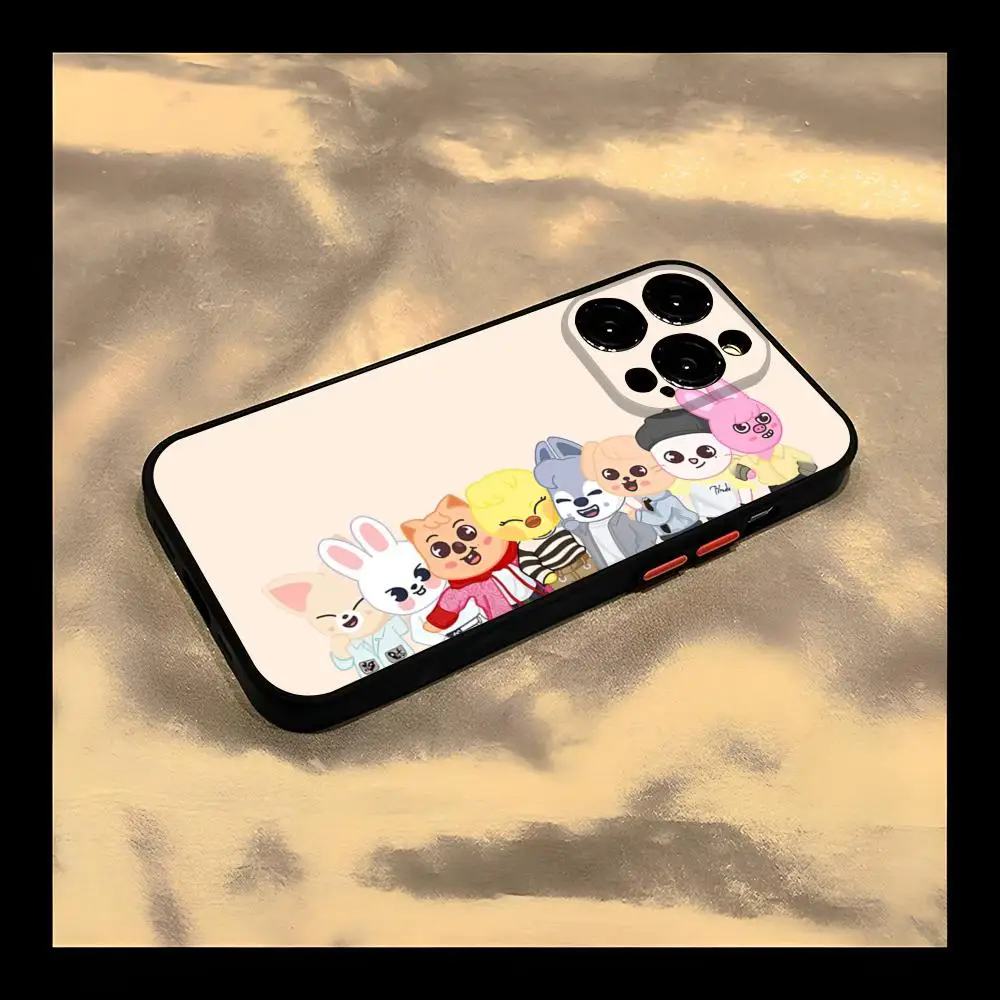 S-Stray Cartoon kids Phone Case for iPhone 13 14 15ProMax 11 12 Pro Max Mini 8 7 Plus SE2020 XS Max X XR Matte Black Cover