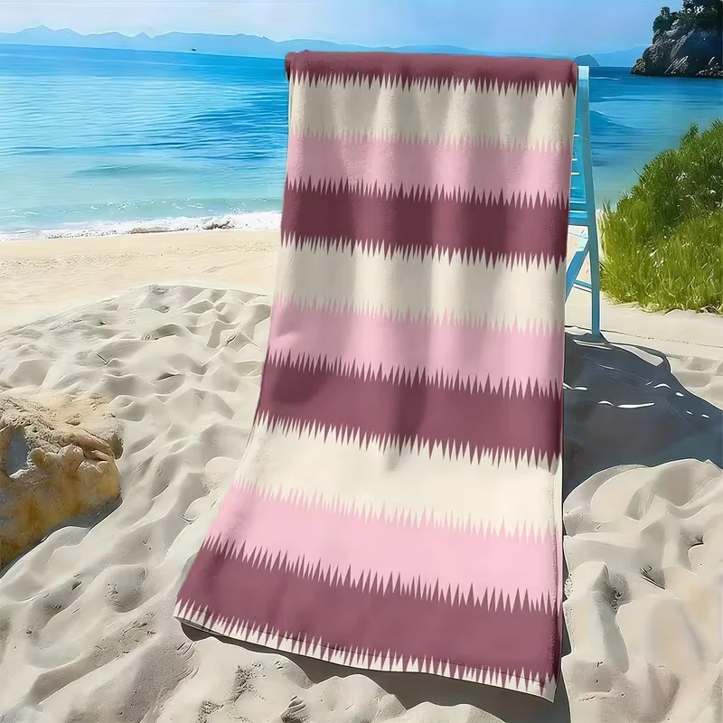 Green Orange Plaid Check Print Beach Towel Quick Dry Sand Free Swimming Pool Towel Vintage Summer Travel Beach Towel