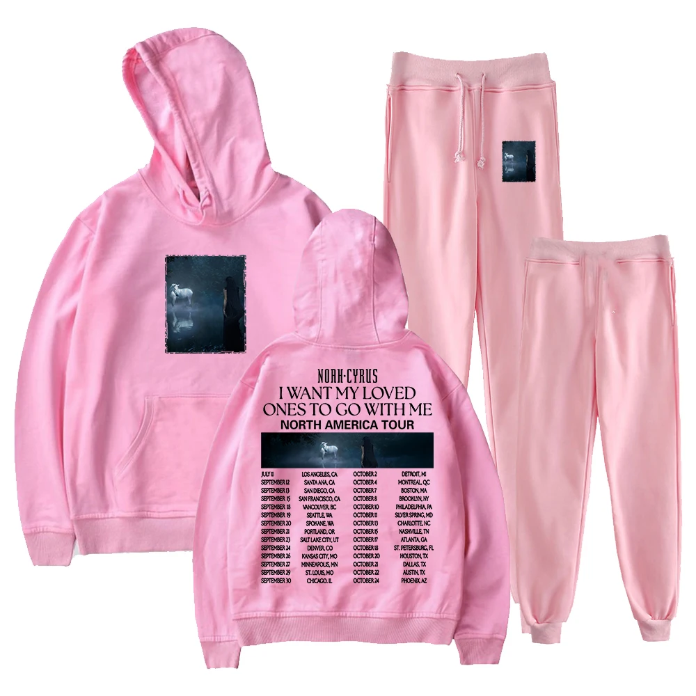 GF نوح سايروس أريد محبوبتي للذهاب معي جولة هوديي بنطال رياضي قطعتين مجموعات بلوزات + Sweatpants الرجال النساء مجموعة