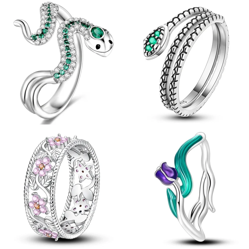 

Женское кольцо «тюльпан», из серебра 925 пробы