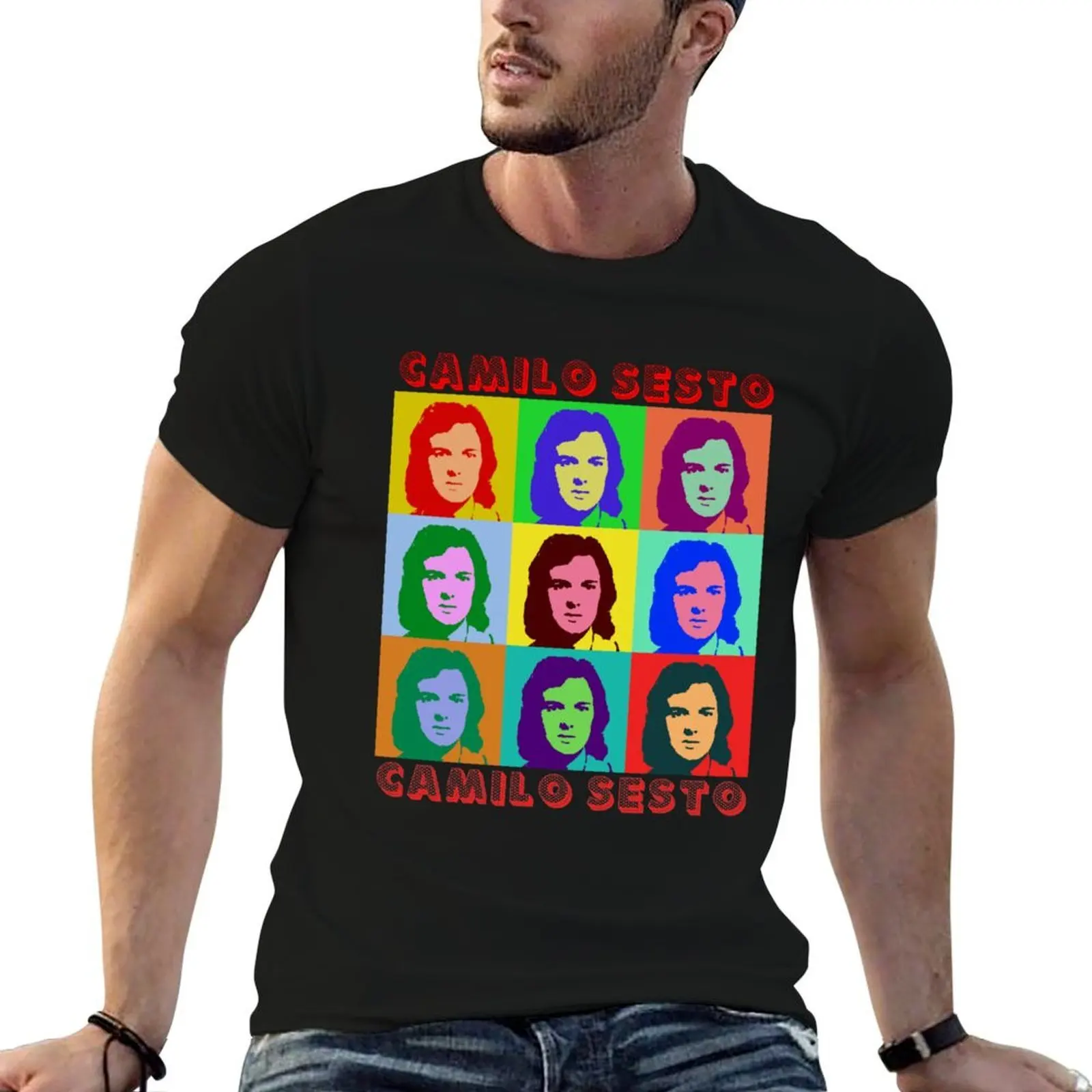 Camiseta Camilo Sesto Pop Art, Camiseta de algodón, camiseta 100% de algodón para hombre