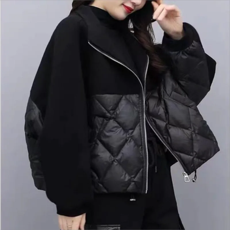 New Winter Women\'s Coats Down Cotton Jacket Lightweight Warmth Tops Long Sleeve Hoodie Loose Korean Fashion