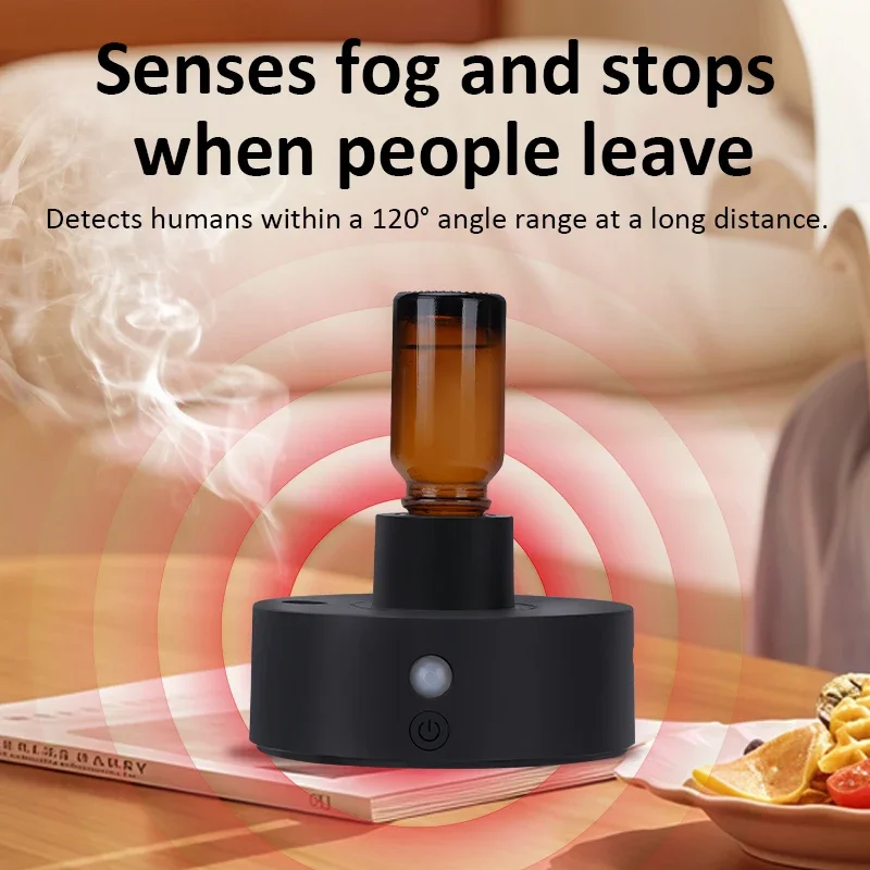 Smart Sensor Automatic Scent Diffuser, Quiet Auto Spray Air Freshener, Portable Fragrance Sprayer with RGB Ambient Light, Aroma Dispenser for Bedroom, Office, Desktop, Home Decor