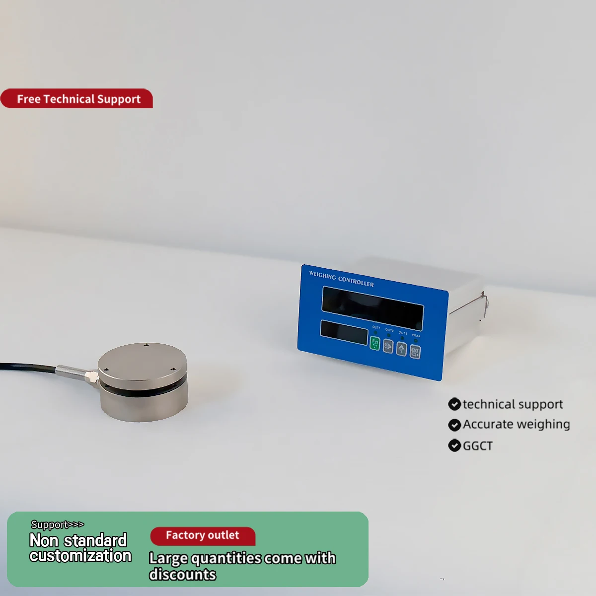 High Precision Spoke Load Cell and Weighing Controller Kit, RS485 Modbus, Relay Output, Digital Pressure Tension Sensor