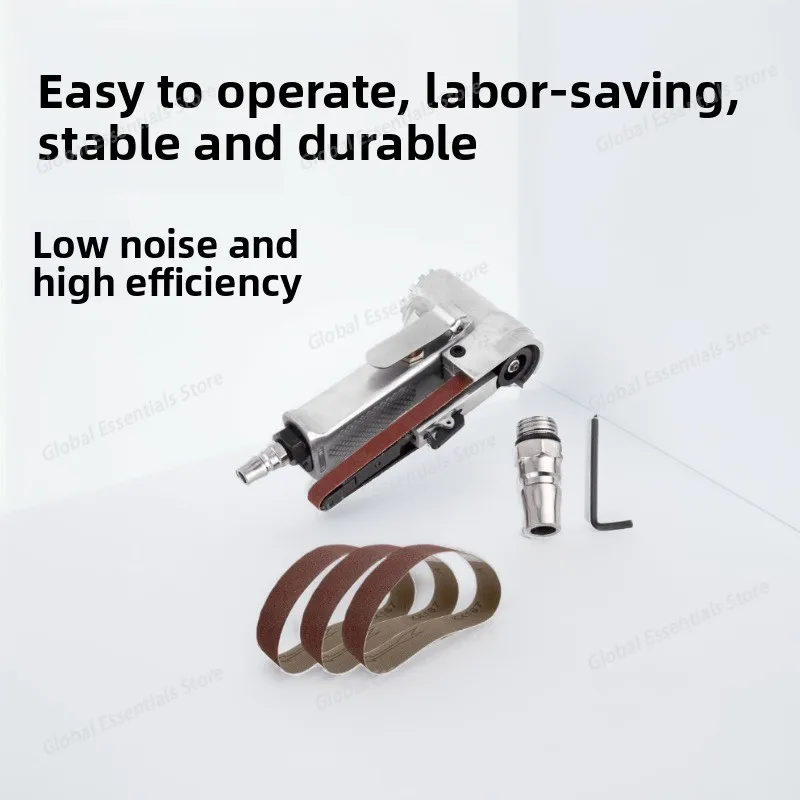 

Industrial-Grade Pneumatic Belt Sander - Handheld Mini Air-Powered Polisher for Grinding and Sanding