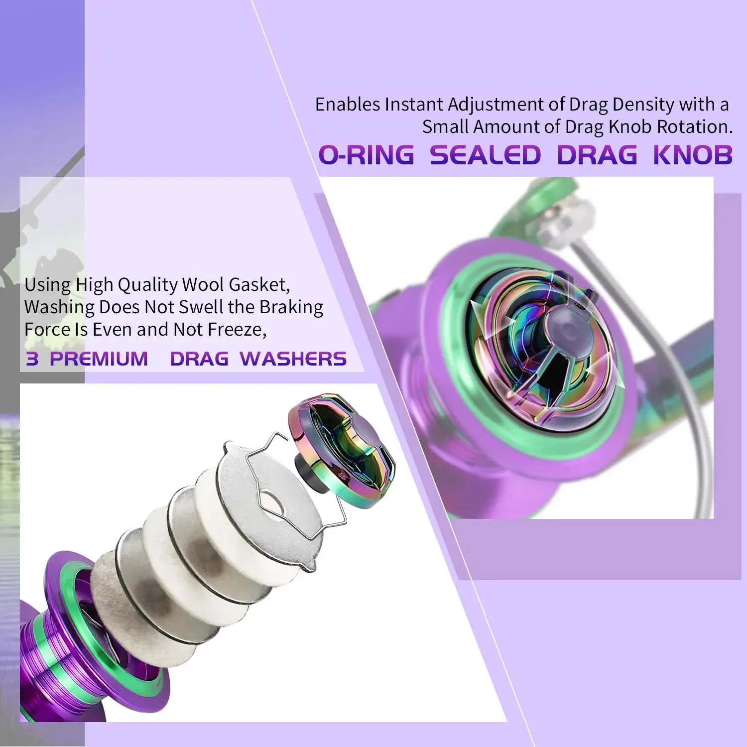 Sougayilang Spinning Angelrolle 5,2:1 Hochgeschwindigkeitsverhältnis EVA Grip Max Drag 12 kg Griff Karpfenbarsch für Süßwasser-Angelrolle – Detail 9