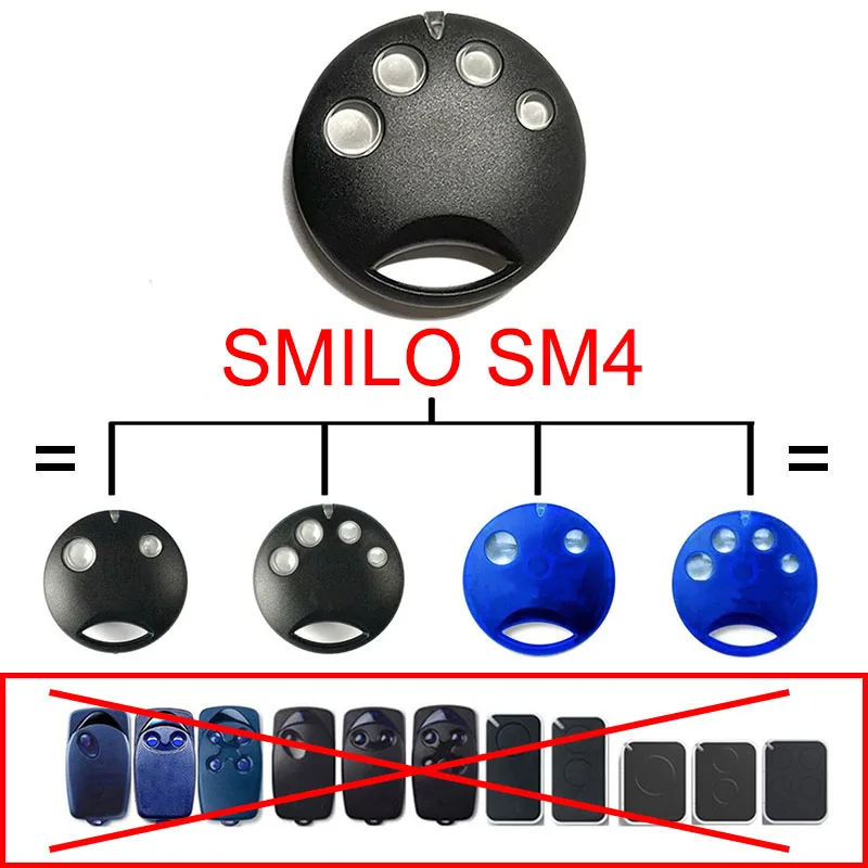SMILO SM2 SM4 Garage Gate Commands Remote Control Gate Garage Door Controls 433MHz