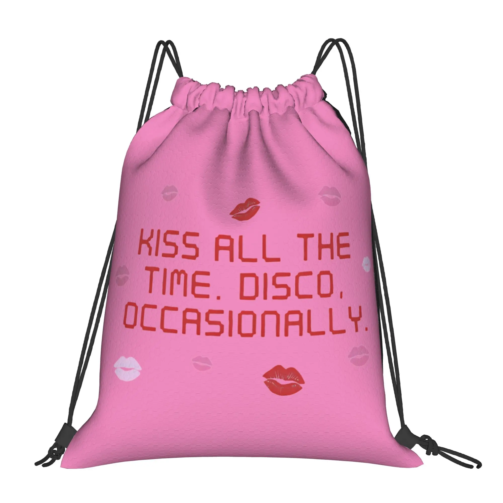 Kiss All The Time Disco Occasionally Harrys Backpack Drawstring Football Bags Gym Bag Styles String Sackpack 36cm (W) x 43cm (H)