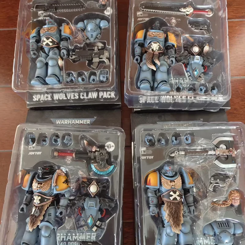 JOYTOY Space Wolves Claw Pack 1/18 Actiefiguren Warhammer 40K Space Marines Brother Gunnar Torrvald Olaf Logan Ghostwolf Pop