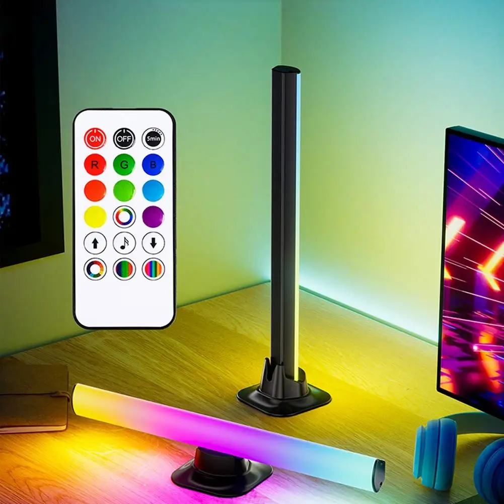 RGB Music Sync Ambient Light Bars LED Smart Gaming Lights with Remote Control Dual Orientation for PC Desktop TV Home Theater