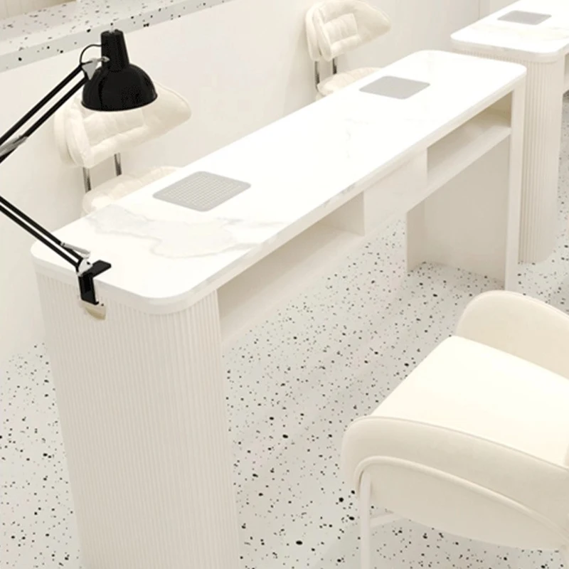 Tavolo per unghie multifunzionale francese Tavolo per manicure moderno e minimalista di lusso professionale con mobili Mesa di design per collettore di polveri