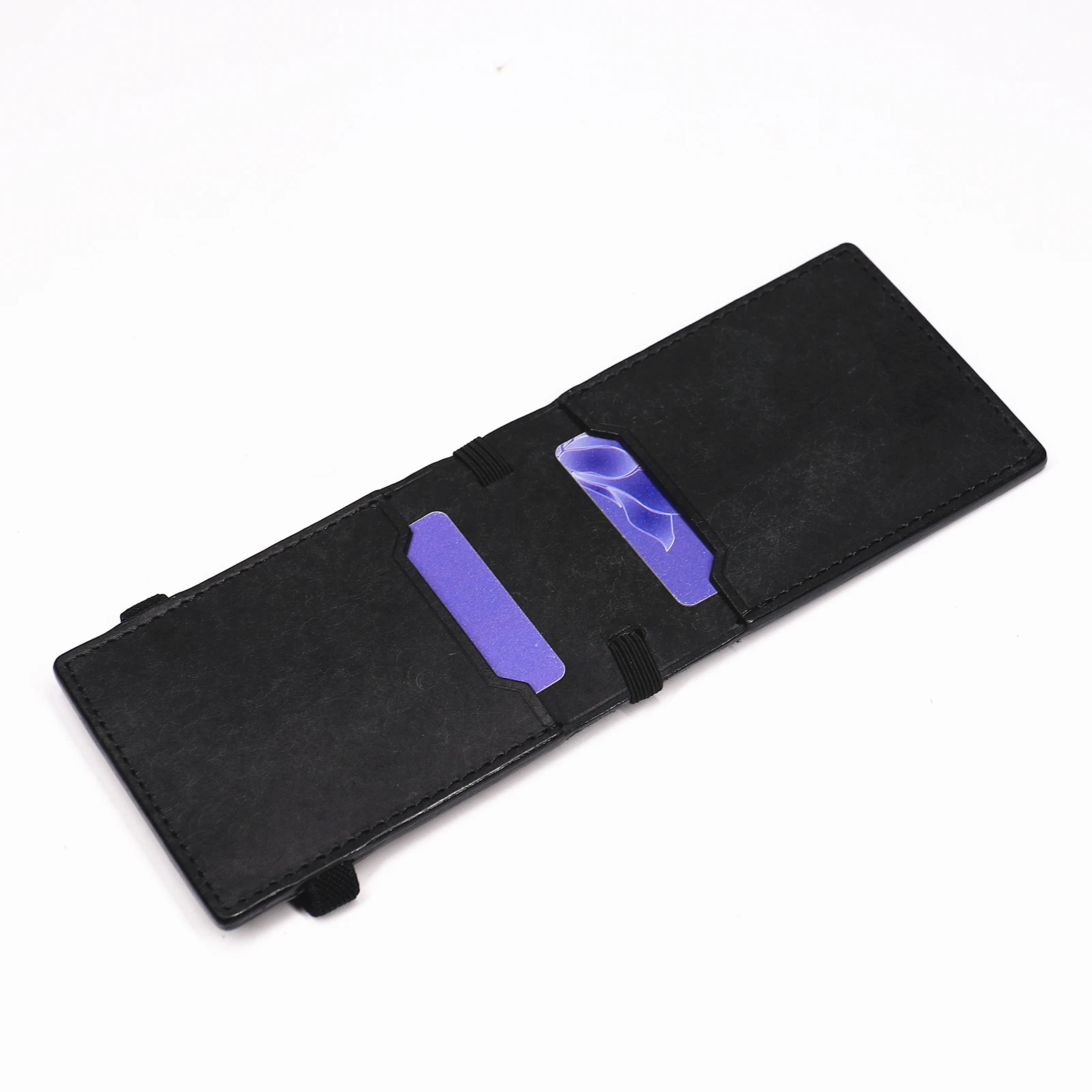 100 % echtes Leder, Geldbörse mit Magnetverschluss, schlanke Bifold-Geldbörse für Herren, Geldscheinklammer-Organizer mit Kartenhalter. – Detail 21
