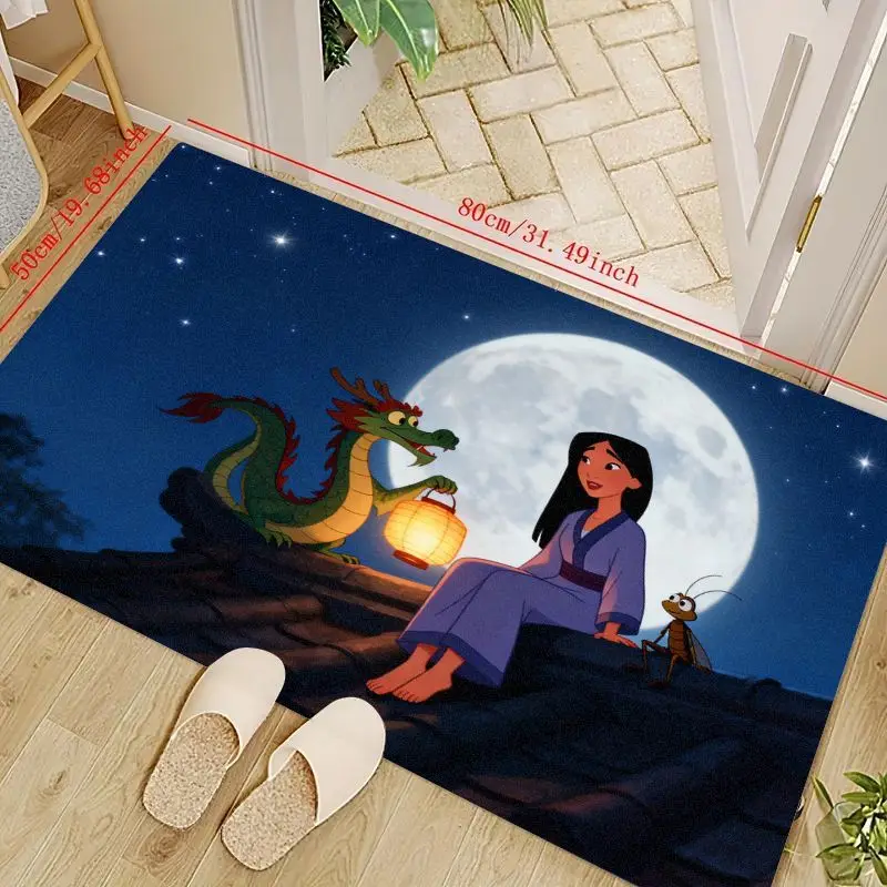 

1 шт. мультяшный ковер Мулан и Дракон для детской комнаты, большой декоративный напольный коврик, идеально подходит для гостиной, спальни, йоги и игр A
