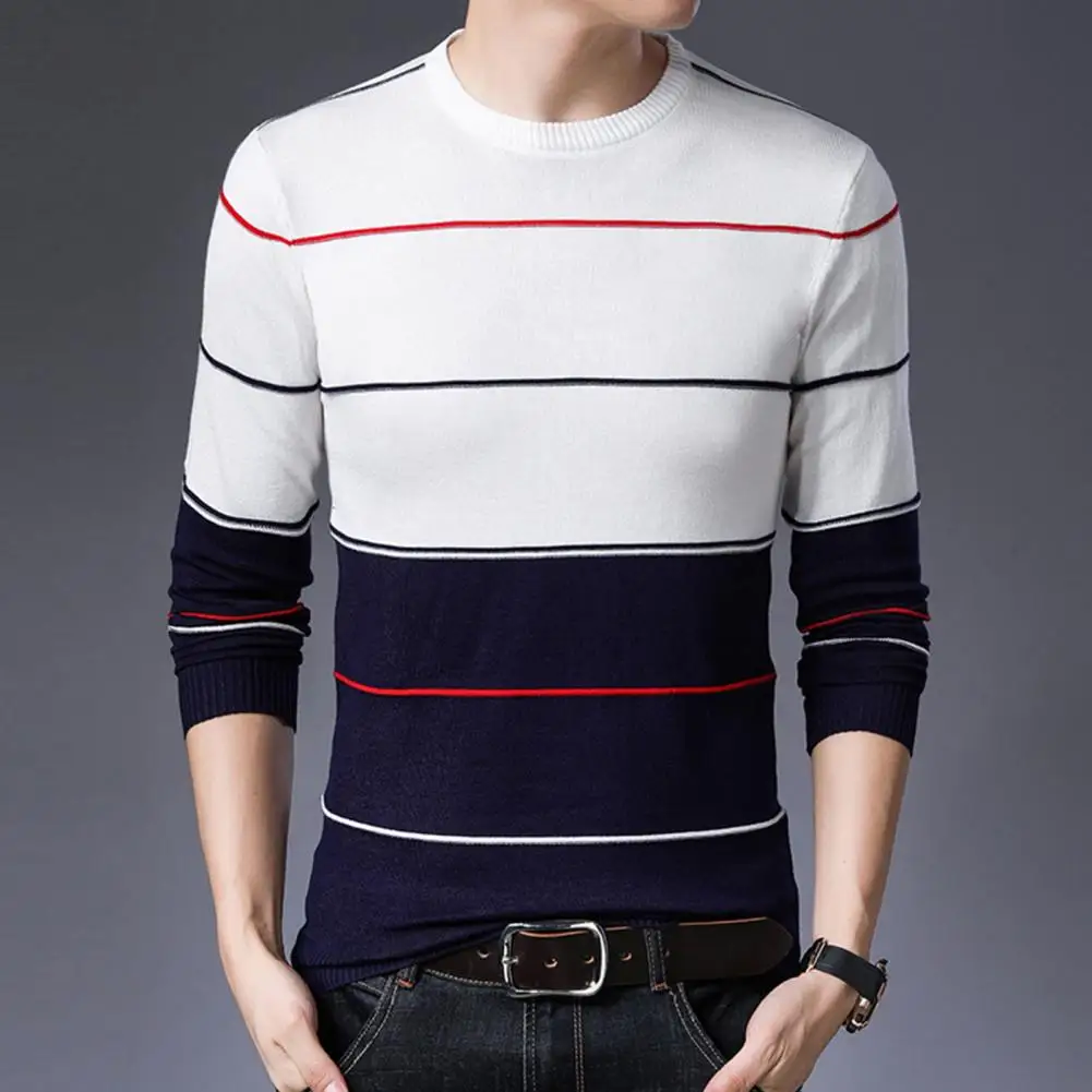 2022 New Fashion Brand Sweater Mens Pullover Striped Slim Fit Jumpers Knitred Woolen Autumn Korean Style Casual Men Clothes