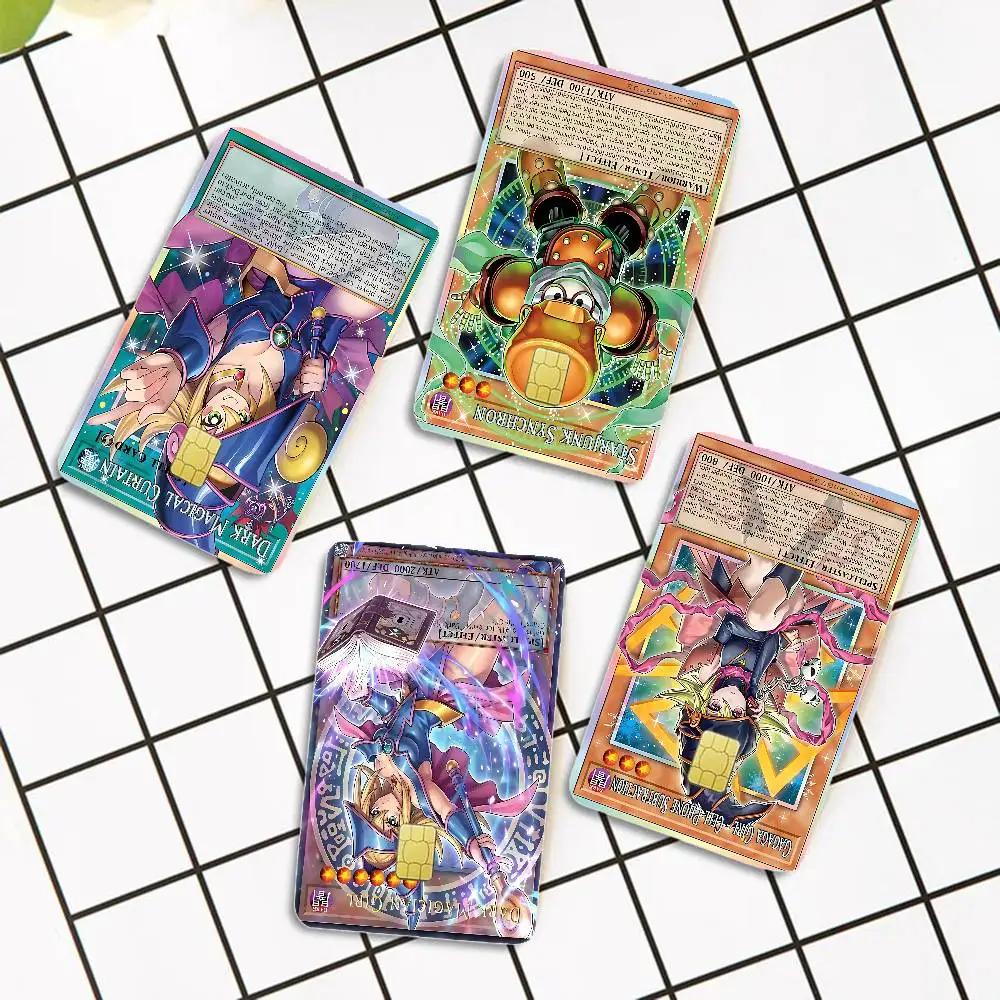 Classic Amine Yu Gi Oh Cartoon Credit Card Skin Stickers for Bank Card Bus Metro Card Sticker Waterproof Women Gift
