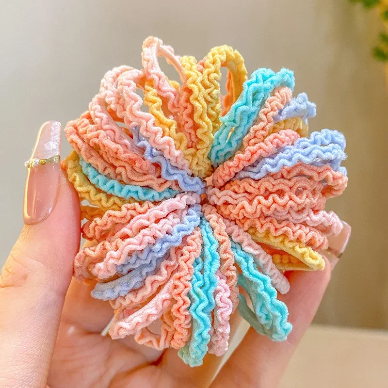 50 teile/beutel Mädchen niedlich bunte grundlegende elastische Haar bänder Pferdes chwanz halter Kinder Scrunchie Gummiband Kinder Haarschmuck