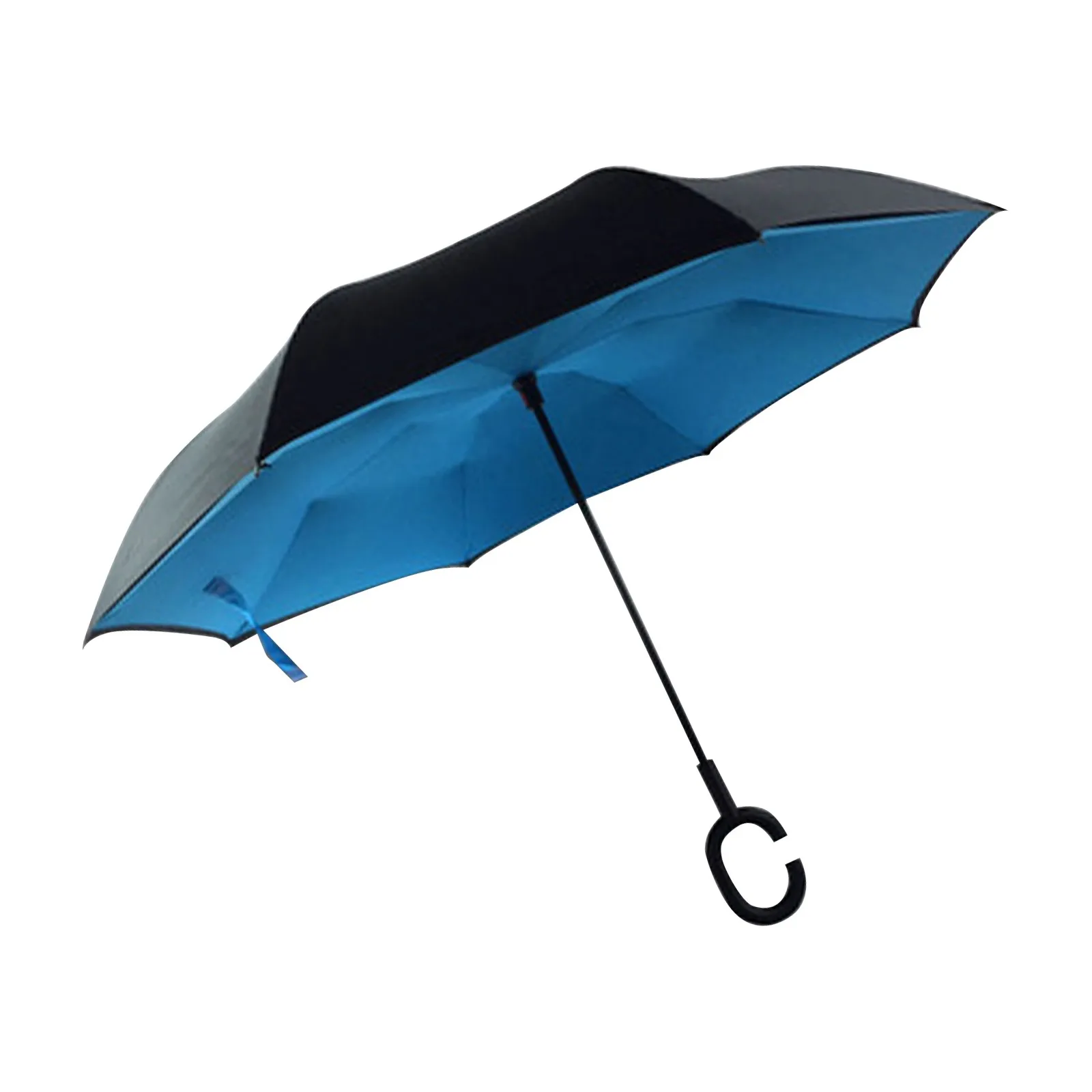 C Handle Windproof Reverse Folding Umbrella Man Women Sun Rain Car Inverted Umbrellas Double Layer Anti Uv Self Stand Parapluie