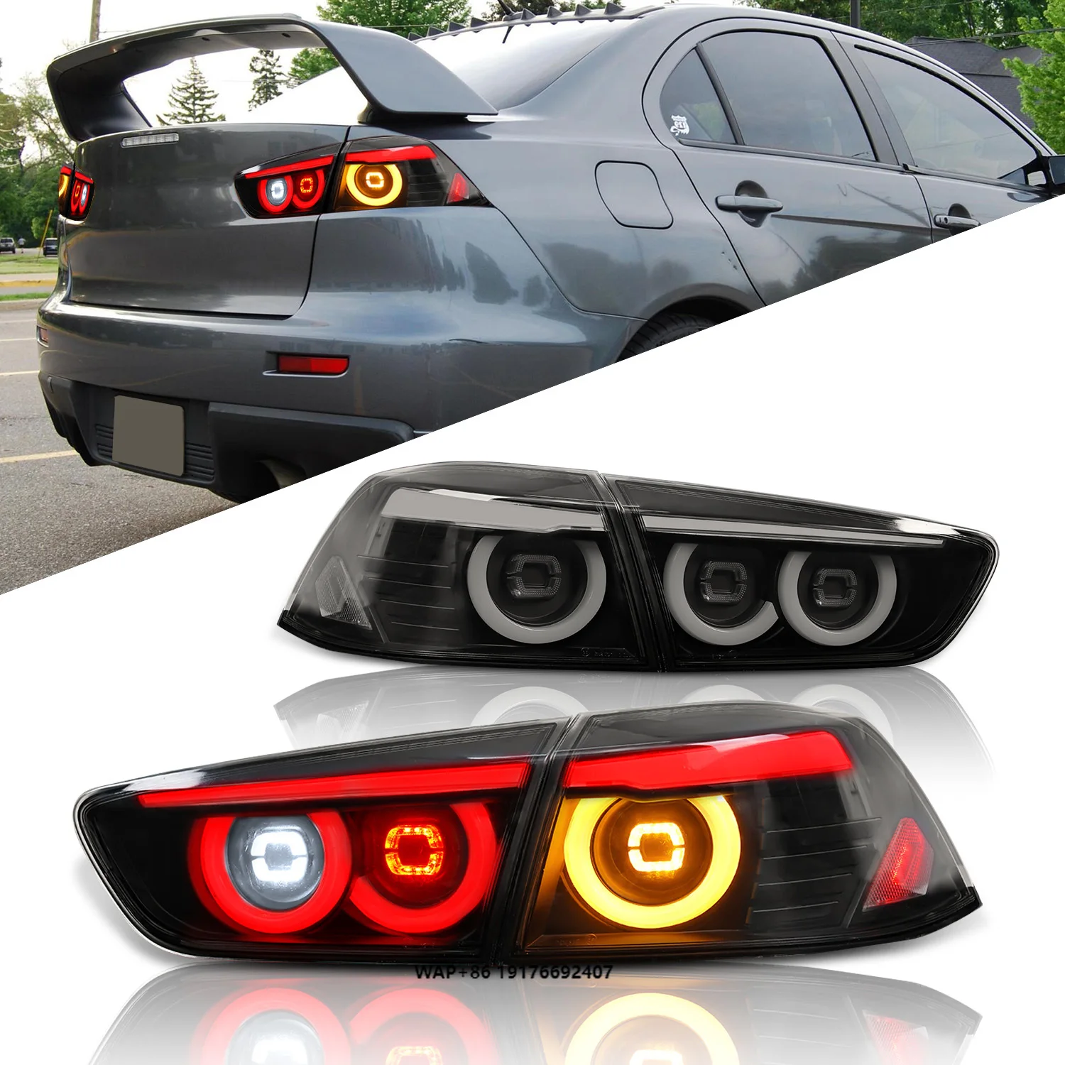 

Archaic New LED Rear Lamp Assembly forMitsubishi Lancer 2008-2018 JDM Taillight with Sequential Indicator Plug & Play Upgrade