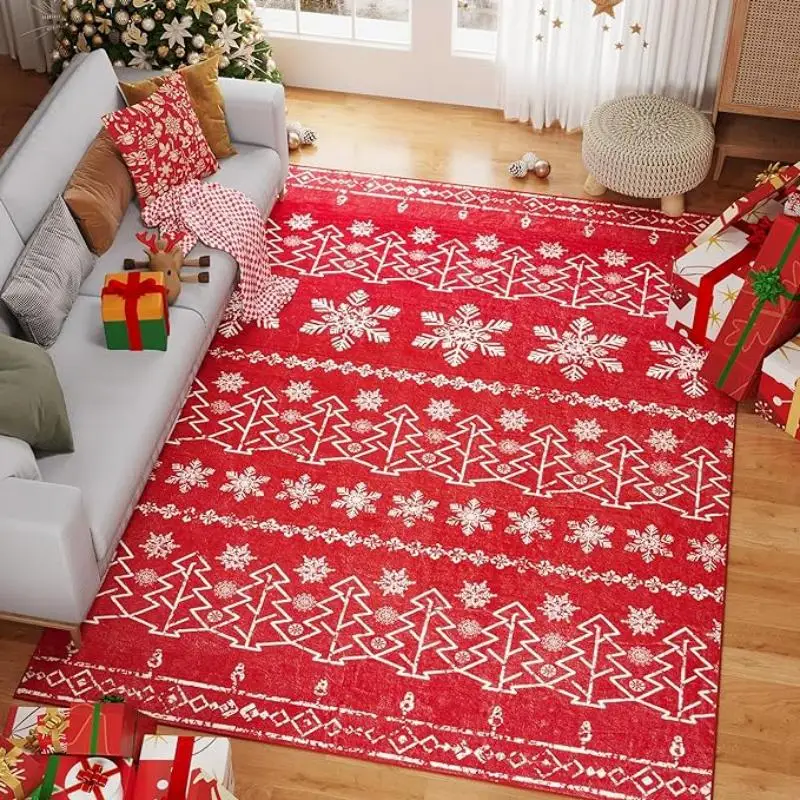 90*150 120*180 60*180 60*250 سنتيمتر عيد الميلاد موضوع الأحمر والبني السجاد المضادة للانزلاق ويمكن غسل الغسالة السجاد لغرفة المعيشة غرفة نوم #6