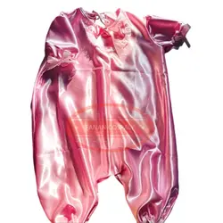 Fashion Adult Giant Baby Sexy Crossover Pink Satin Bodysuit Sissy Role Playing Maid Customized Multi Color