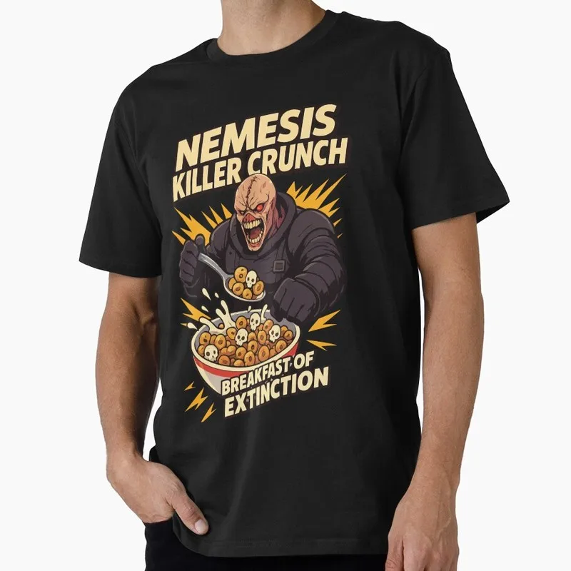 Nemesis Killer Crunch Vintage Resident Evil T‑Shirt Biohazard RE3 Horror Movie Game Graphic Tee Retro Unisex Streetwear Tops