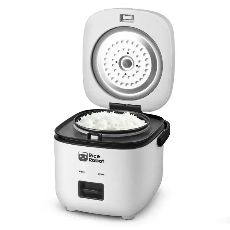 Rice Robot Olla arrocera personal todo en uno, sin PFAS, antiadherente. 1,2 cuartos, con bandeja vaporera, tazas medidoras, libro de recetas