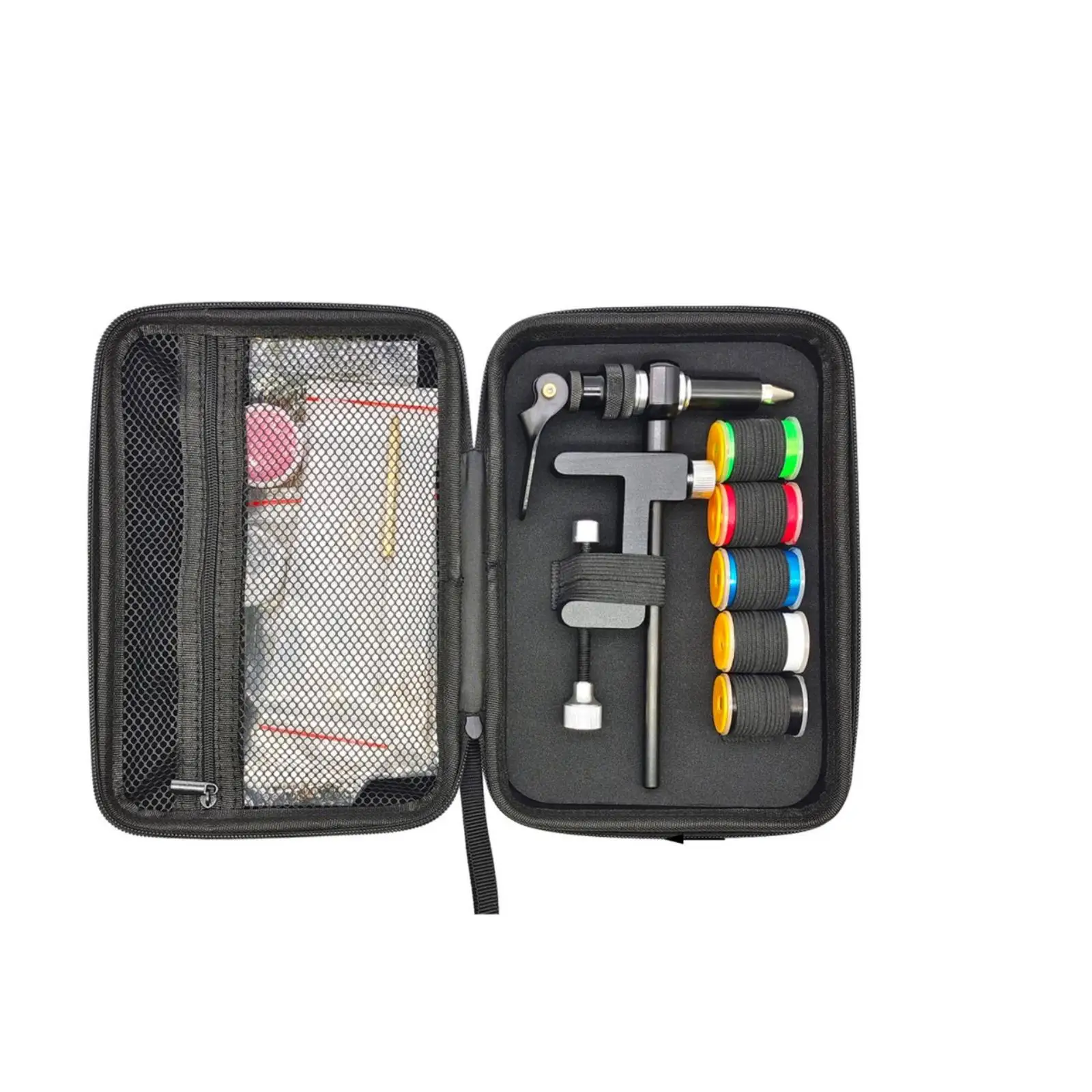 Fly Tying Kit with Carrying Case Portable Set Zippered for Workshop
