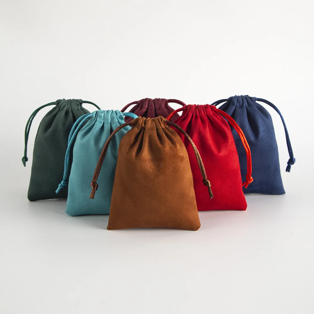 8x10cm 10pack Flannel Drawstring Jewelry Bag Suede Velvet  Wedding Favors Gift Pouch Personalized Packaging Display