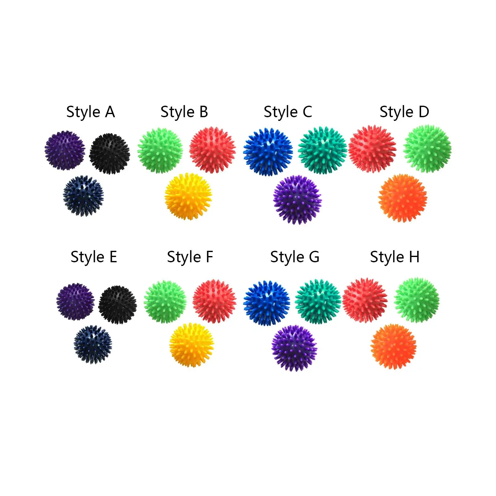 3 Pieces Spiky Massage Balls, Foot Massage Ball, Exercise Ball, Spiked Massager Rollers for Neck Muscles Hands Feet Yoga