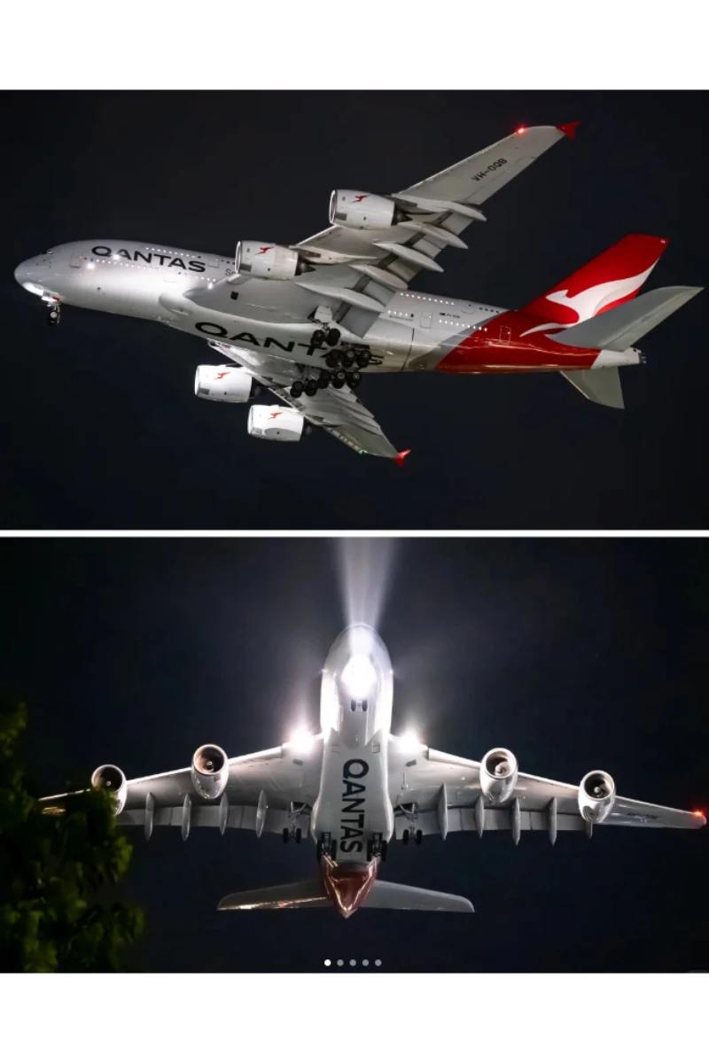 

Новый масштаб 1:160, модель самолета A380 QANTAS, модель самолета W, свет и колесо, литая под давлением смола, коллекция самолетов, украшения, демонстрационные игрушки