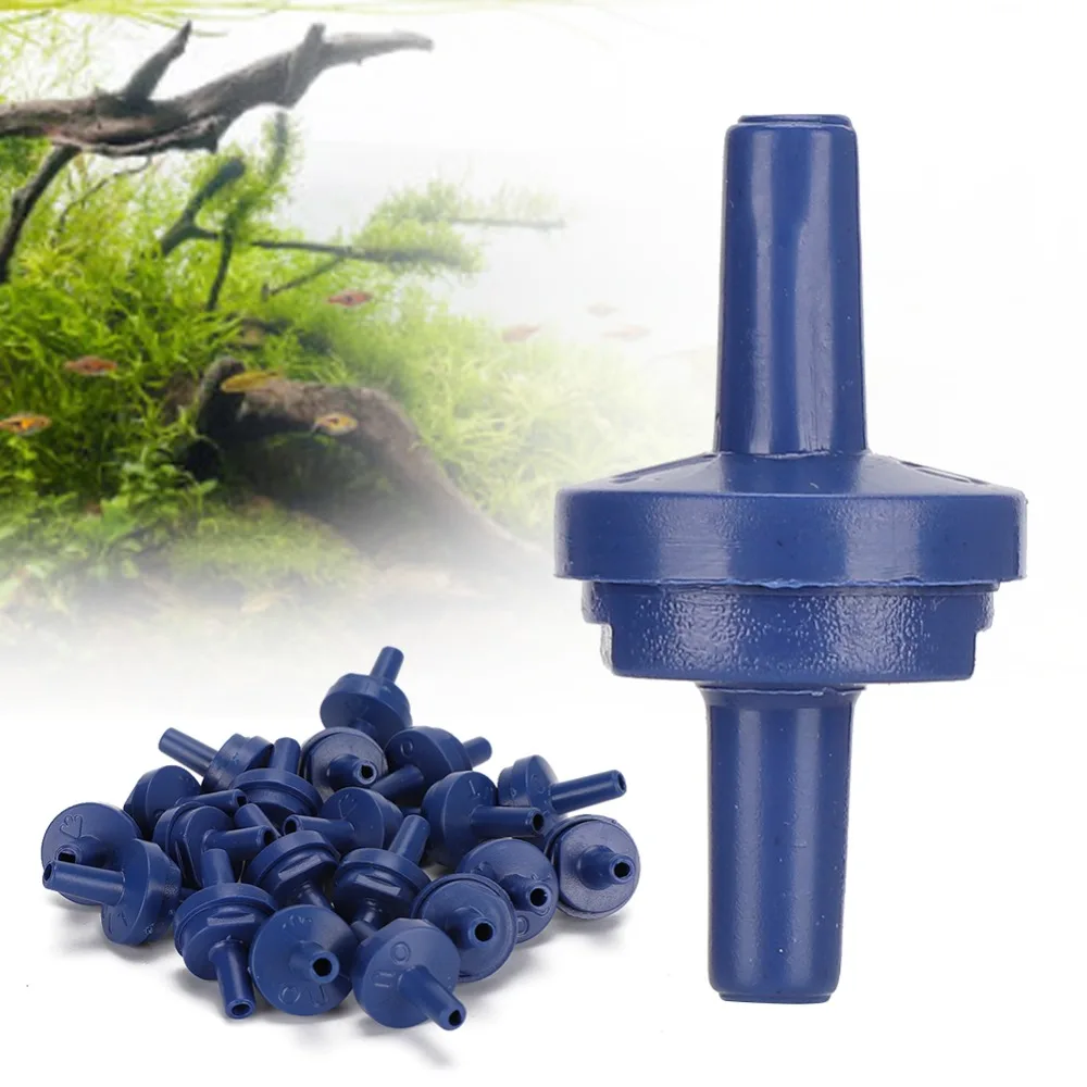 20Pcs Set Durable Plastic Check Valve Blue Unidirectional Air Pump Check Valve 4mm Barb Aquarium Check Valve Aquarium Supply