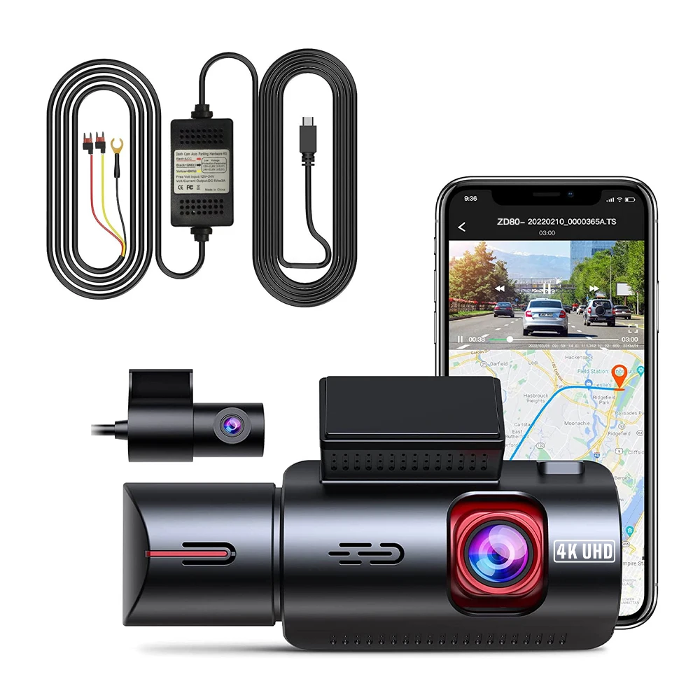 

Universal 3 Channel Car DVR 360 Parking Recorder Car Dash with 4K Front Back 1080P Video Recorder Screen ZD80+HW