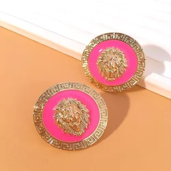 Women's Elegant Jewelry Zinc Alloy Dripping Oil Lion Stud Earrings are Suitable for Everyday Wear Holiday Gift Jewelry