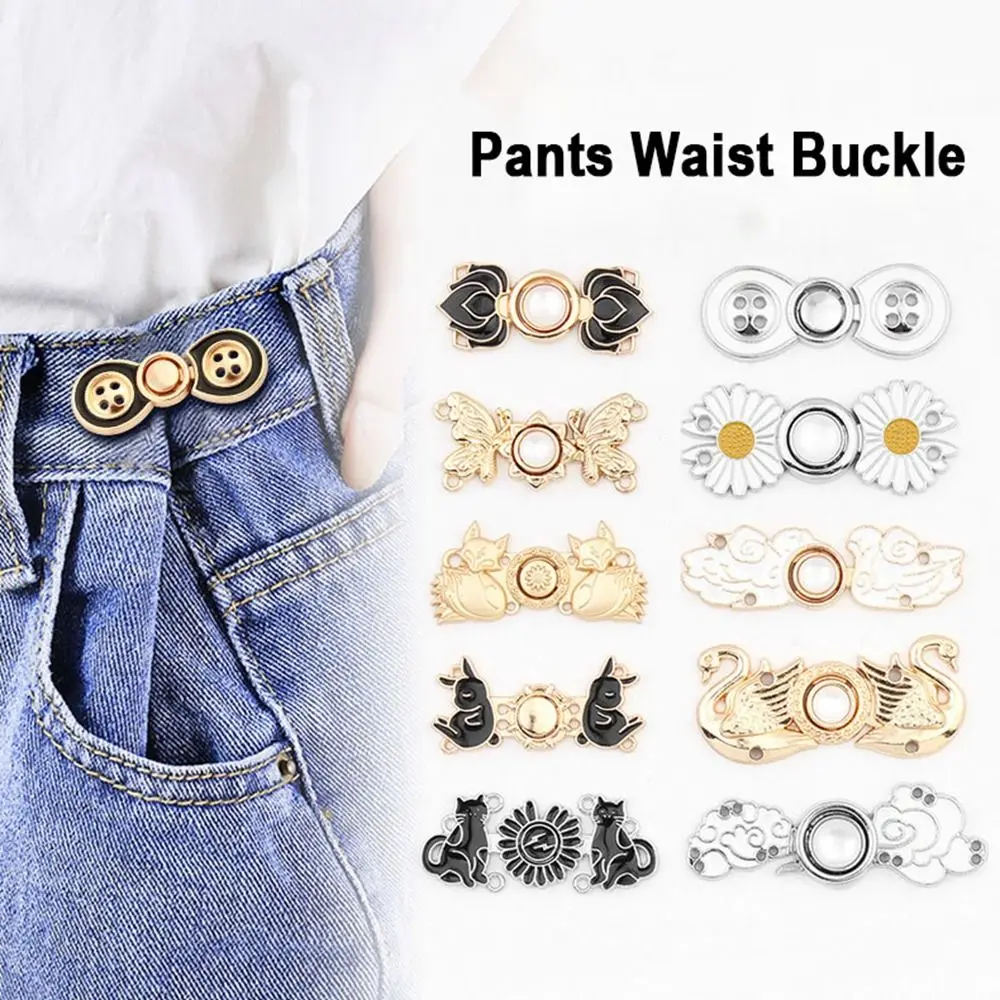 

Metal Pins Waist Closing Button Jeans Ornaments Clothing Accessories Tighten Waist Button Detachable Removable Waist Clip Women