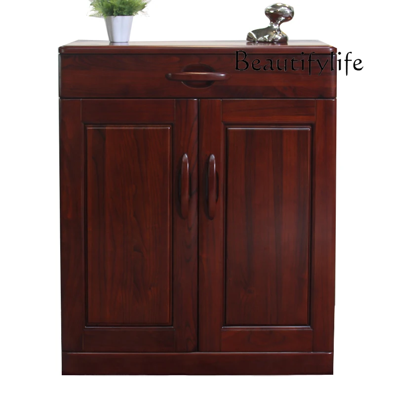 

Solid wood shoe cabinet Chinese simple large-capacity dust-proof shoe cabinet, entrance partition cabinet shoe rack