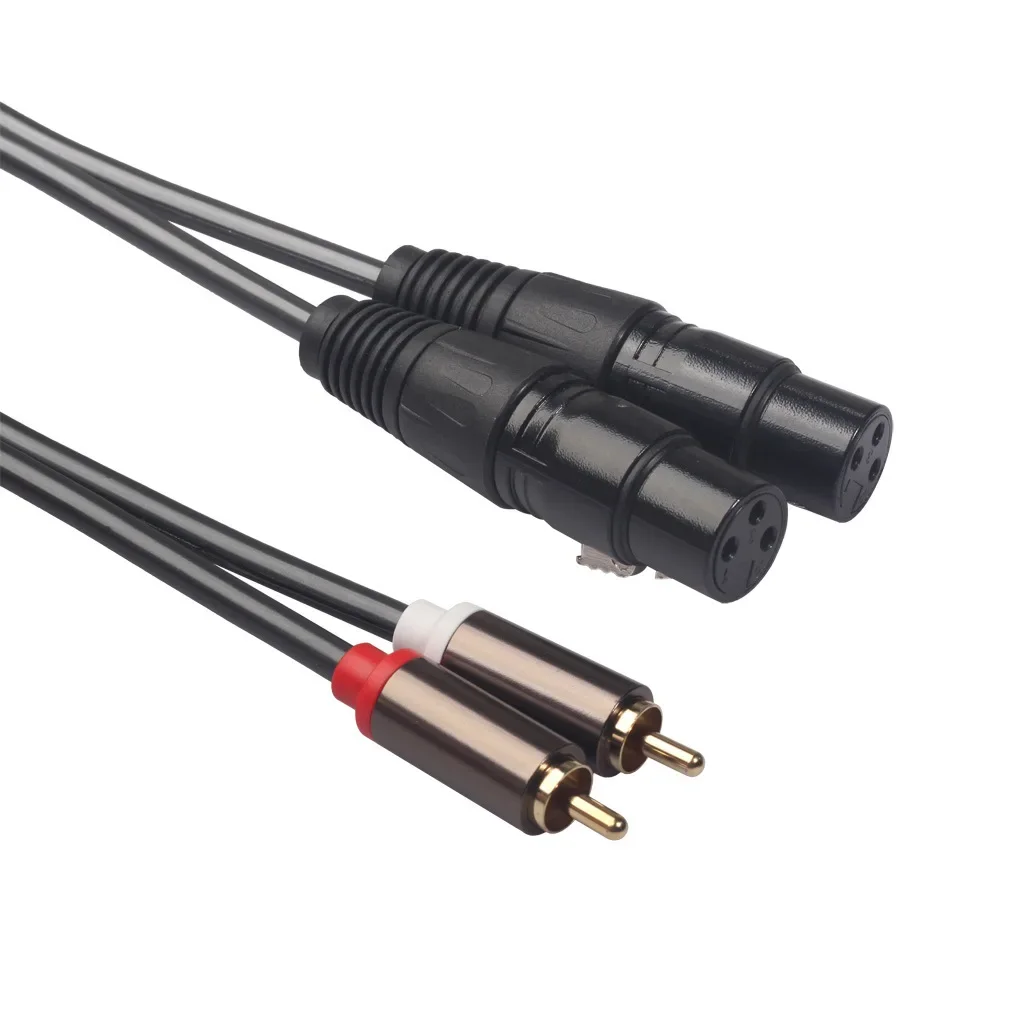 

Copper wire gold-plated head double RCA male to double XLR female mixer power amplifier audio cable 1.5m