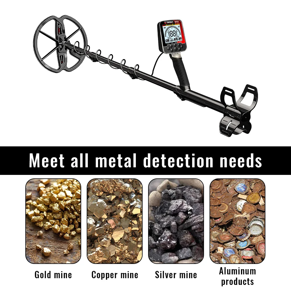 Aggiorna il metal detector TX-W55 Schermo LCD per cacciatore di tesori sotterranei ad alte prestazioni impermeabile IP68 Modalità super stabile