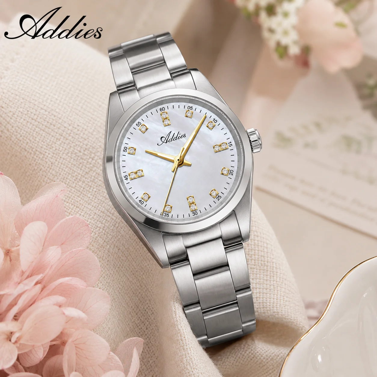 ADDIES Luxury Women's Quartz Watch AW25909 Japan 2035 Sapphire Glass 5Bar Waterproof Wristwatch 31MM Mini Dress Elegant Watches
