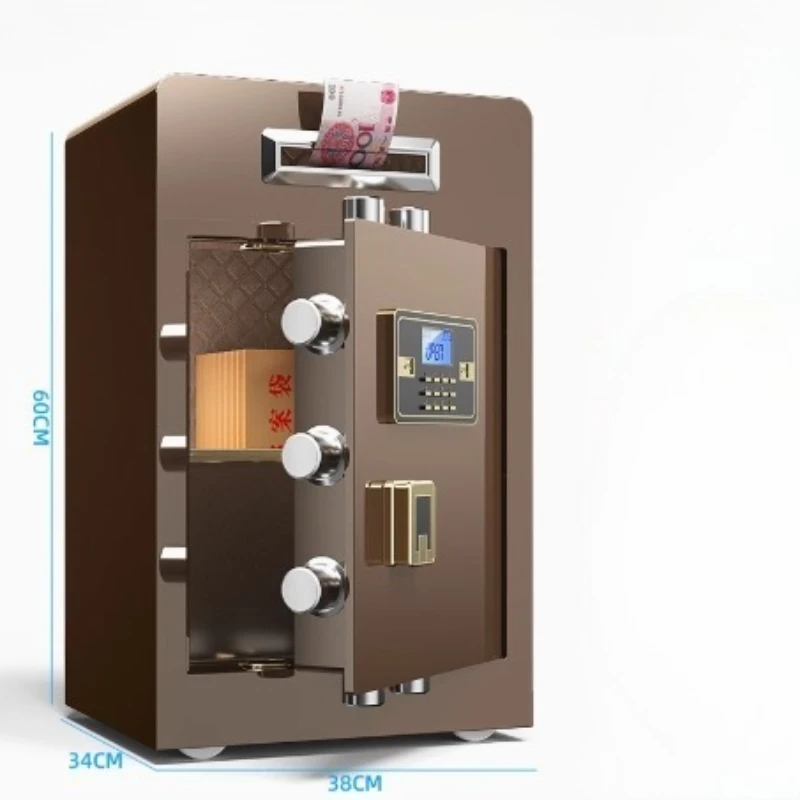 

Сейф для хранения ценностей с защитой от взлома, с функцией распознавания отпечатков пальцев и пароля, сейф-копилка, роскошный ящик для хранения денег