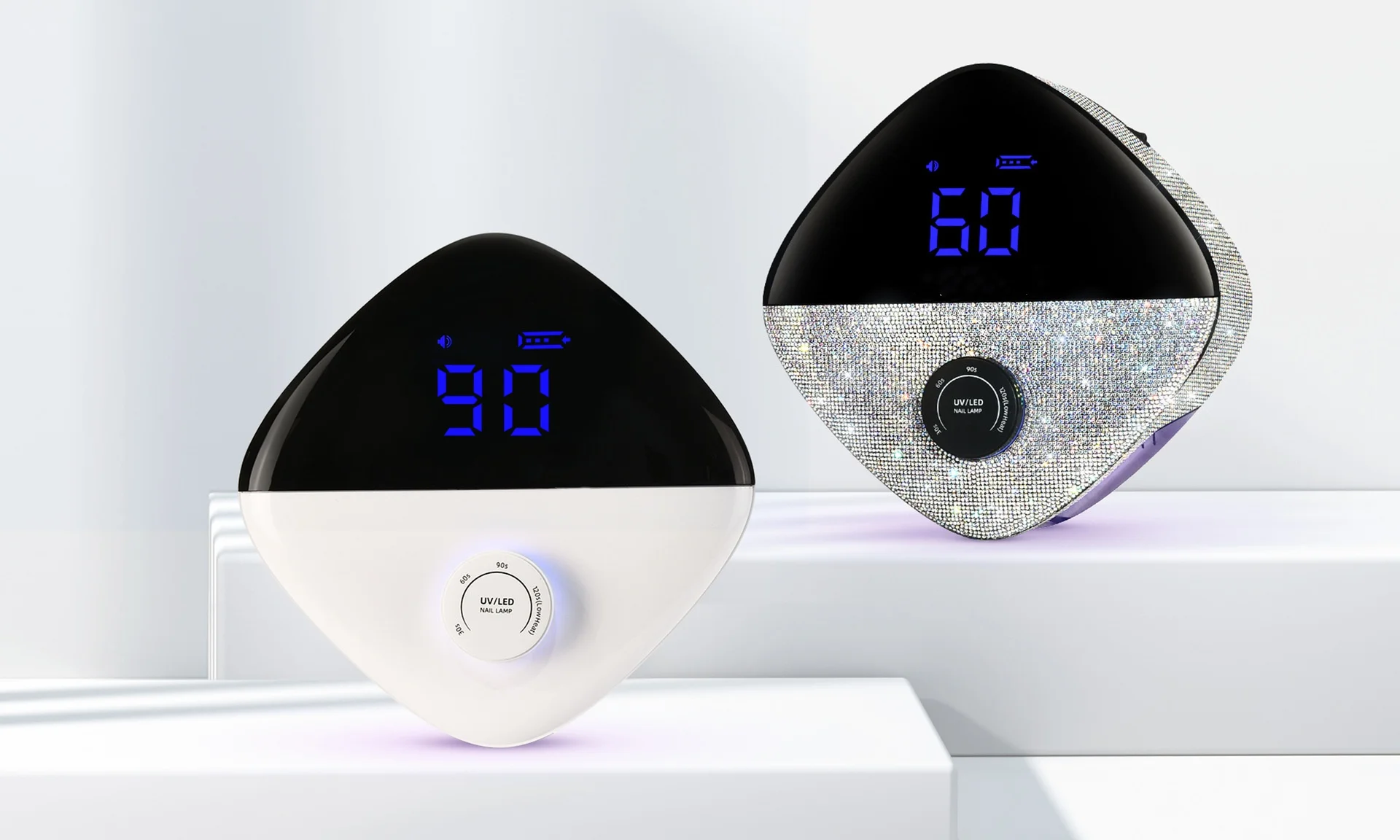 54W Bling Bling Rechargeable Uv Led Nail Lamp Cordless Low Heat Nail Dryer Curing Uv Lamp