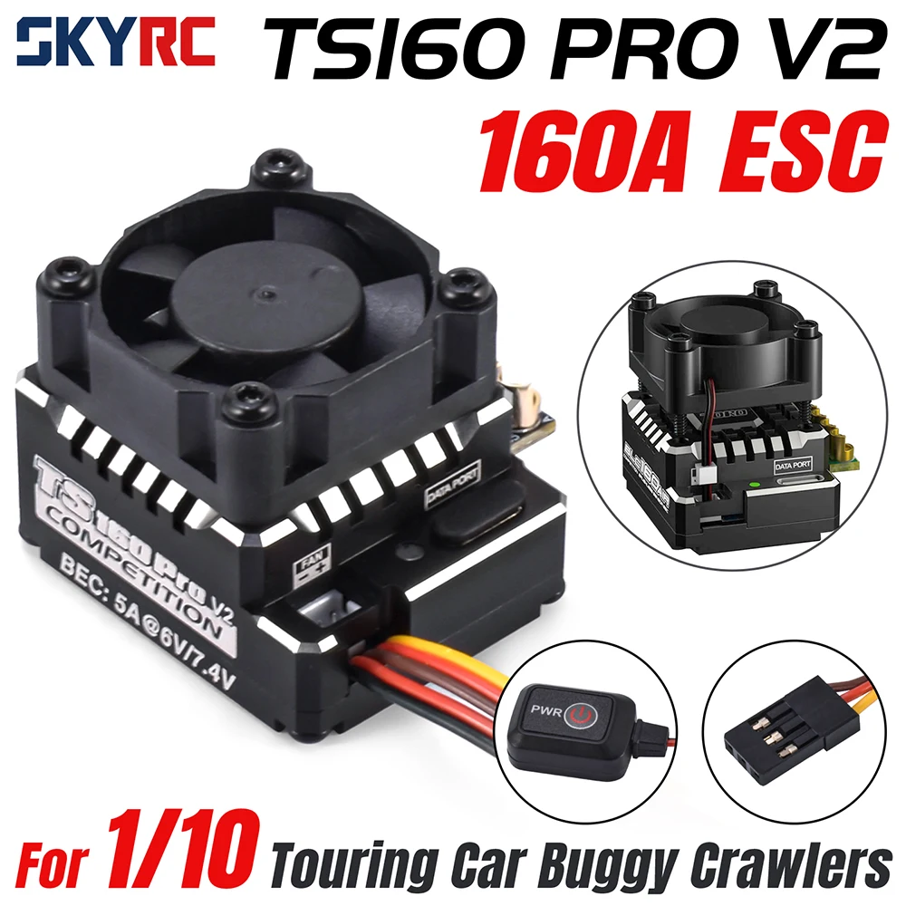SKYRC 160A Бесщеточный ESC 2-3S 5A @ 6V/7.4V TS160A PRO V2 Программа с бесщеточным датчиком ESC APP для RC 1/10 Touring Car Buggy Crawler