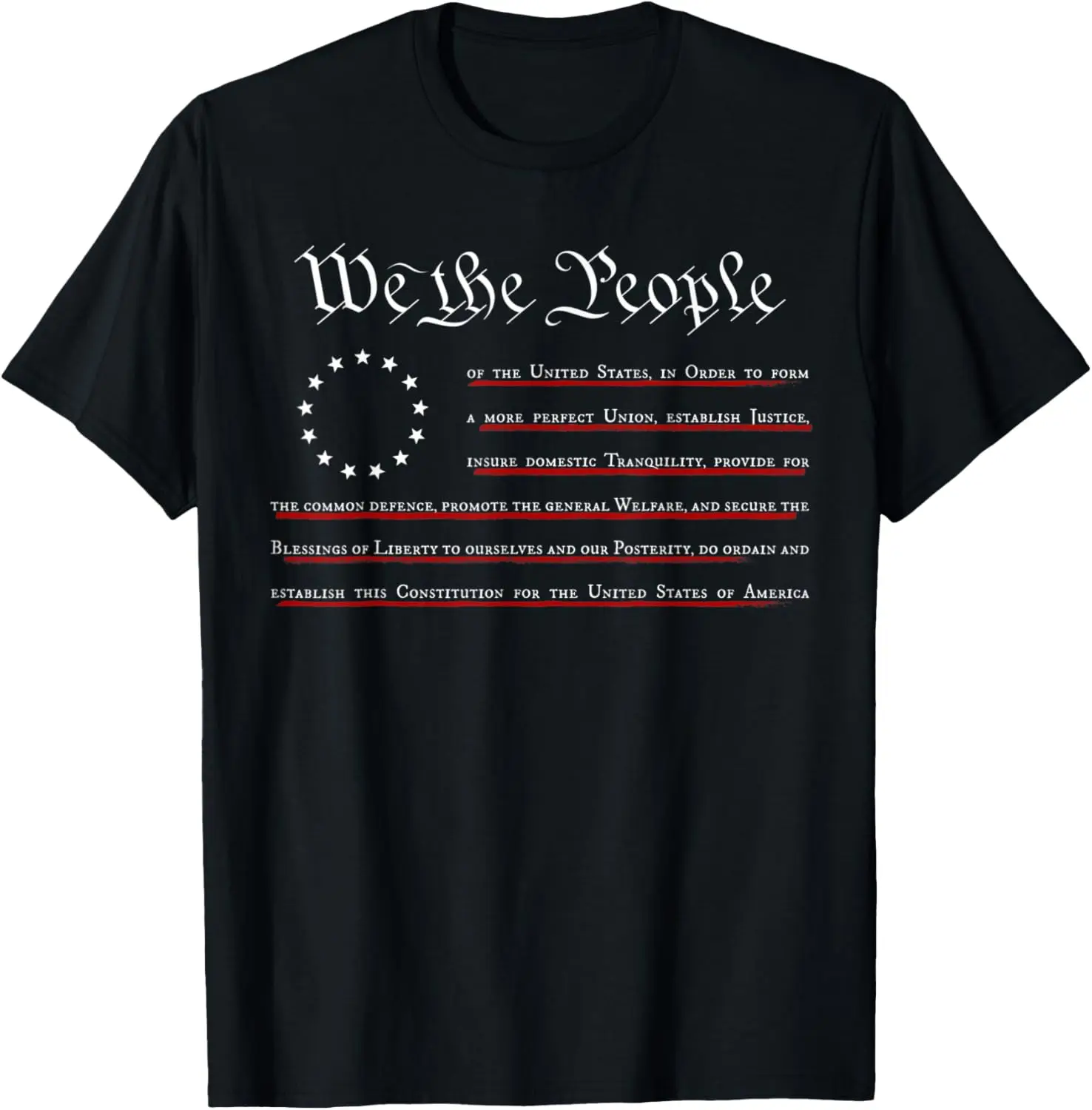 WE THE PEOPLE Preamble US Constitution 4th Of July Patriotic T-Shirt